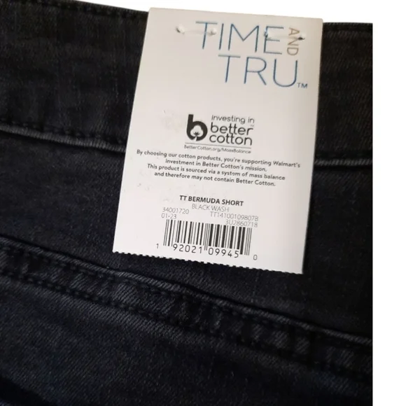 Nwt Time and Tru Black  Denim Shorts Size 10 - Picture 3 of 9